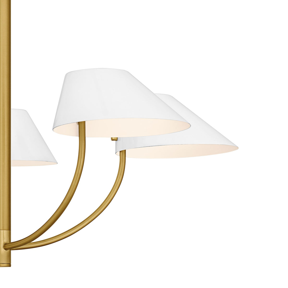 Quoizel Penley 28in 5-Light Chandelier | Transitional Brushed Gold and White Metal | Dining Room & Foyer | 28 x 28 x 16.25 in | Model PNY5028BRG