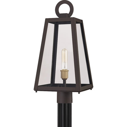 Quoizel Poplar Point 1 Light Outdoor Post Lantern, Old Bronze