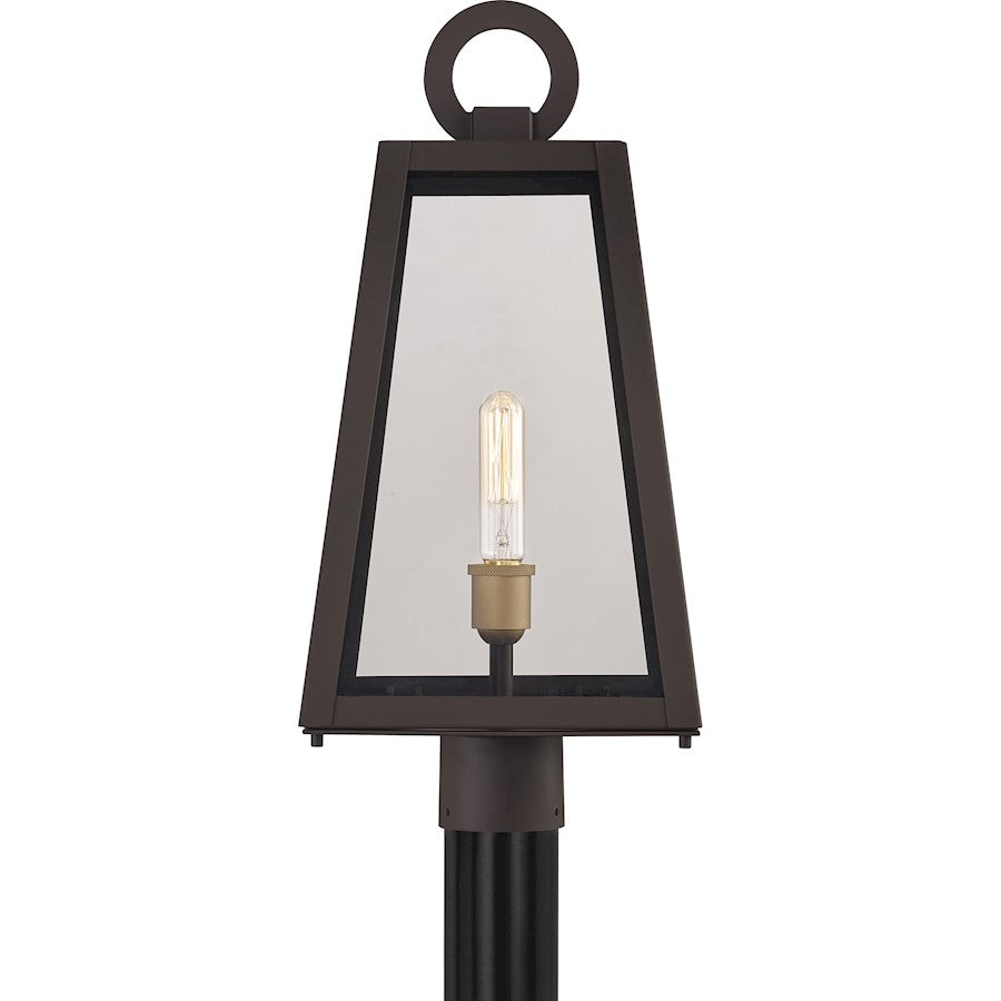 Quoizel Poplar Point 1 Light Outdoor Post Lantern, Old Bronze
