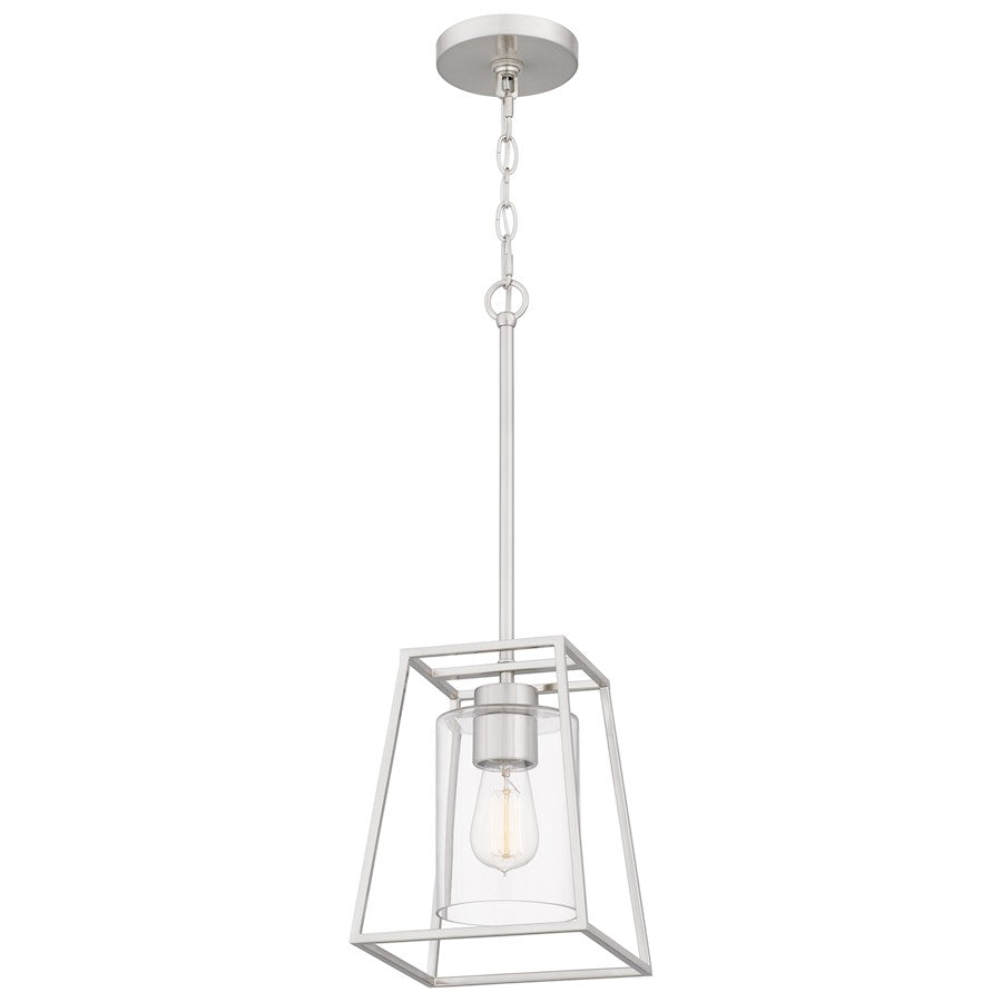 1 Light Mini Pendant, Brushed Nickel