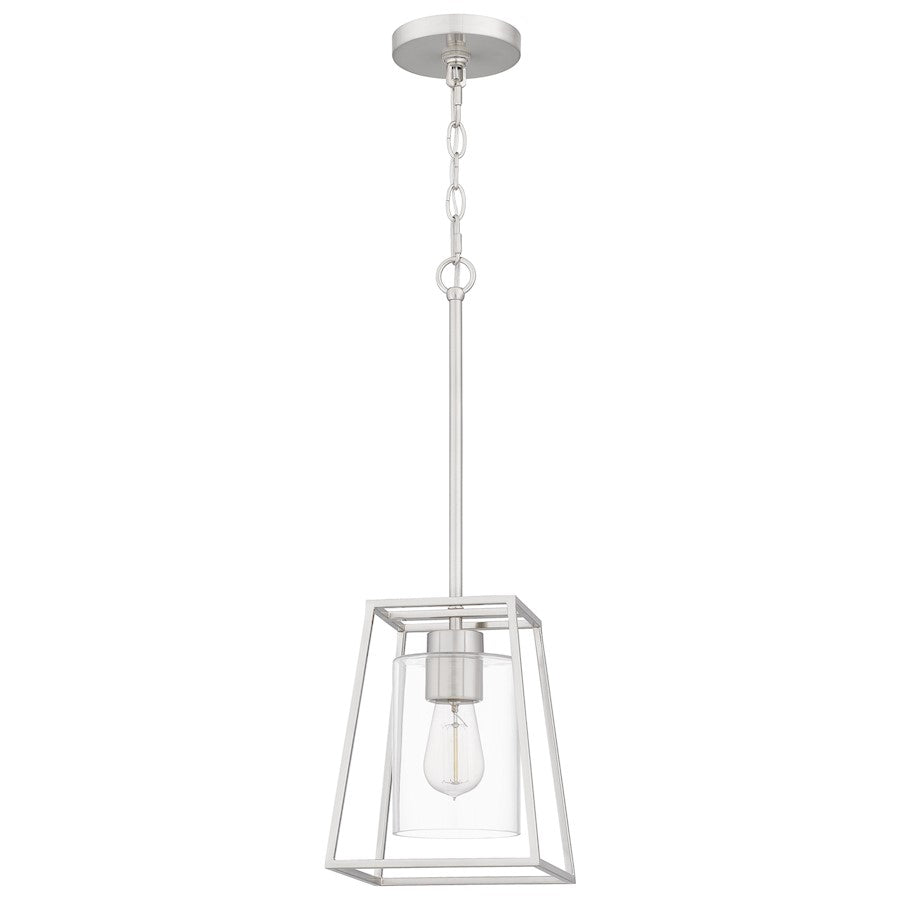 1 Light Mini Pendant, Brushed Nickel