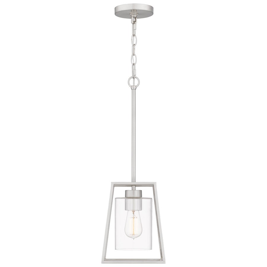 1 Light Mini Pendant, Brushed Nickel
