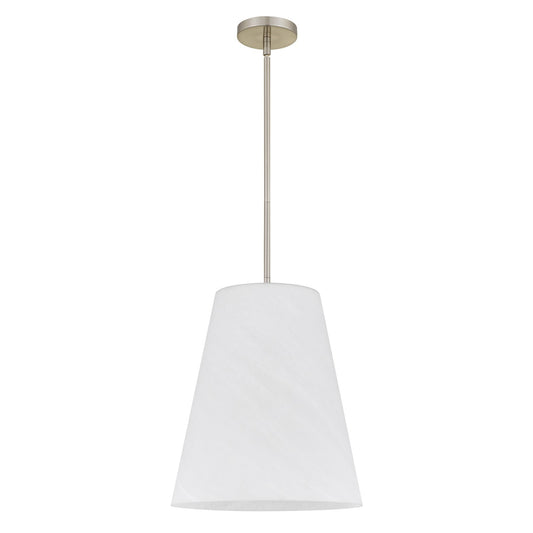 Quoizel Peregrine 14in 1-Light Pendant | Modern Brushed Nickel and Etched Alabaster Glass | Kitchen Island & Dining Room | Model PRGA1514BN