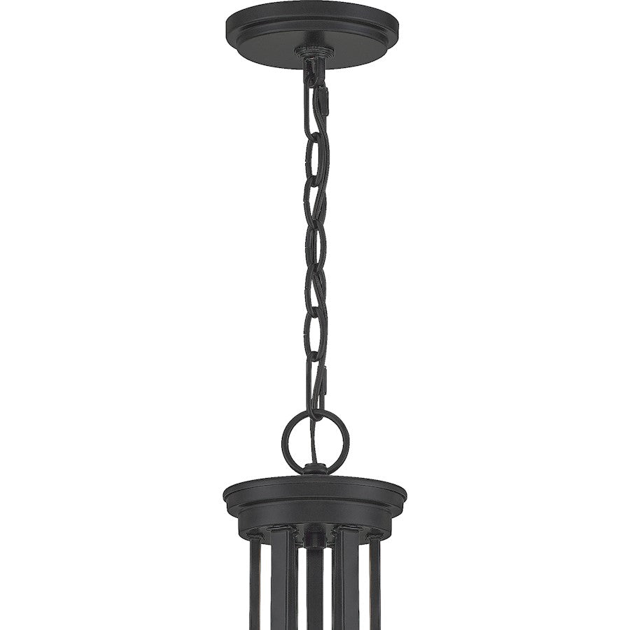 Quoizel Pruitt 9 Light Chandelier, Matte Black/Clear