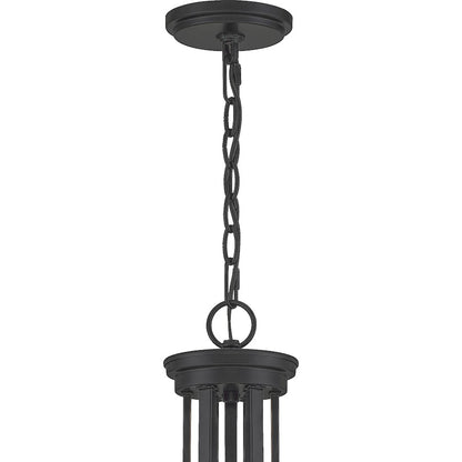 Quoizel Pruitt 9 Light Chandelier, Matte Black/Clear