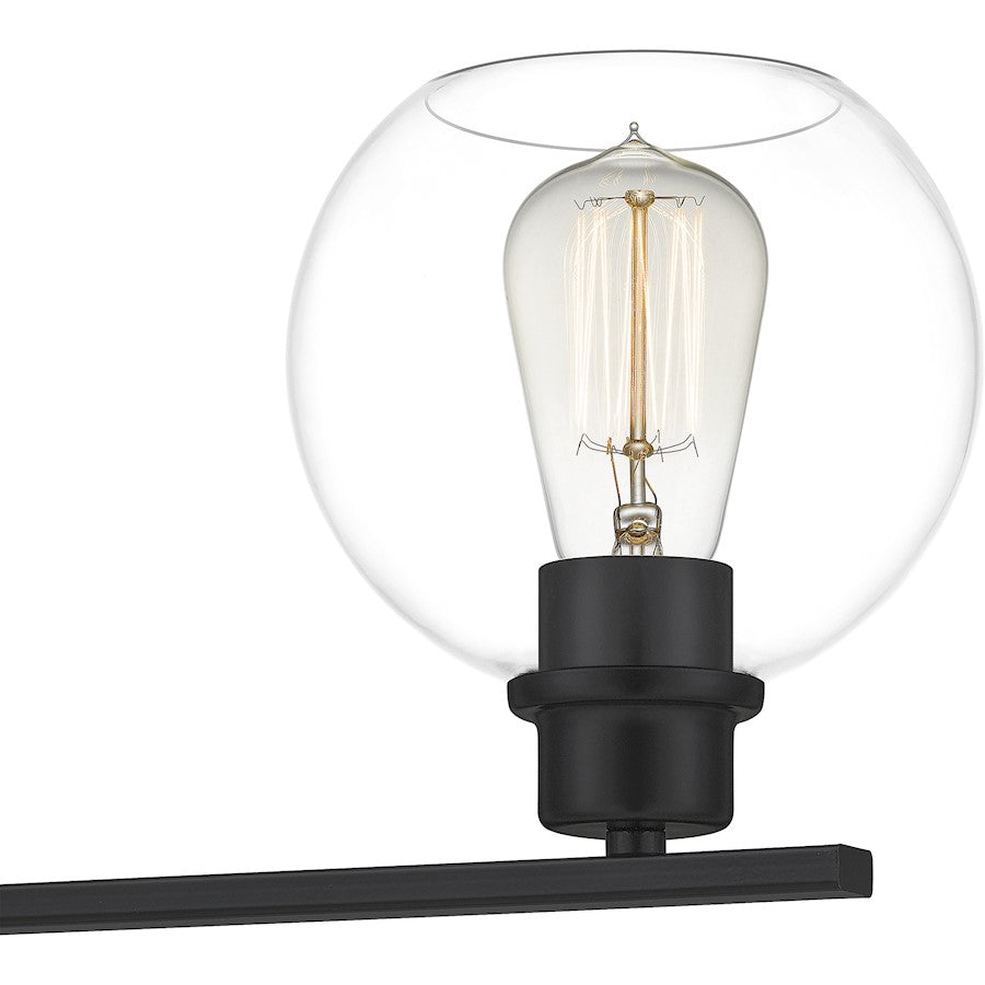 Quoizel Pruitt 2 Light Bath, Matte Black/Clear
