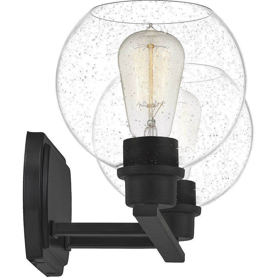 Quoizel Pruitt 2 Light Bath, Matte Black/Seedy