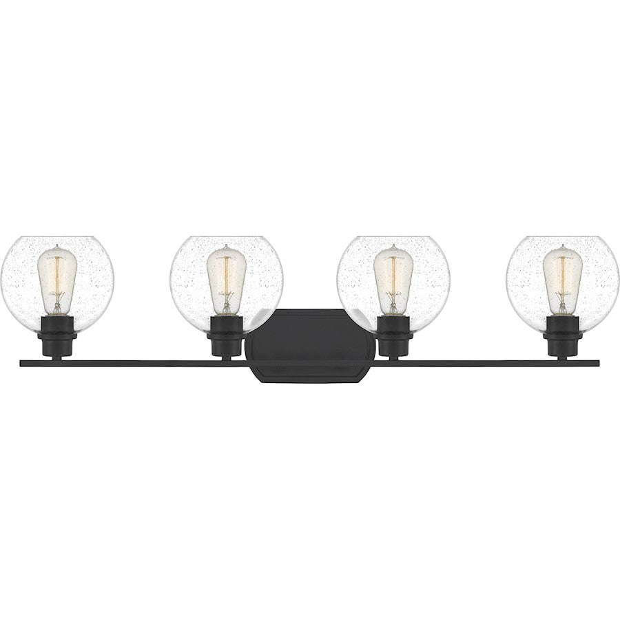 Quoizel Pruitt 4 Light Bath, Matte Black/Seedy