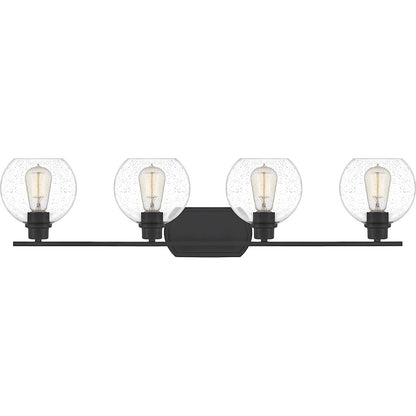 Quoizel Pruitt 4 Light Bath, Matte Black/Seedy