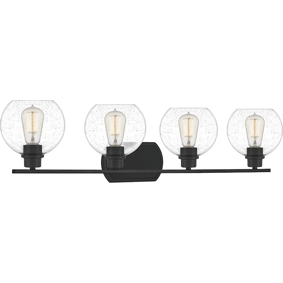 Quoizel Pruitt 4 Light Bath, Matte Black/Seedy