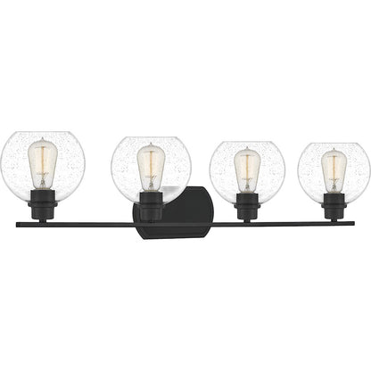 Quoizel Pruitt 4 Light Bath, Matte Black/Seedy