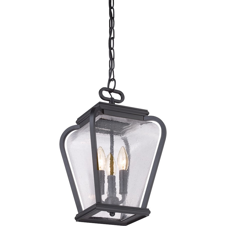 Quoizel Province 3 Light Outdoor Hanging Lantern in Mystic Black