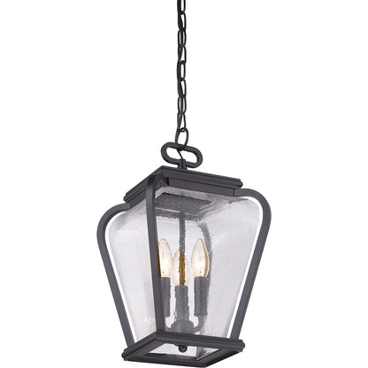 Quoizel Province 3 Light Outdoor Hanging Lantern in Mystic Black
