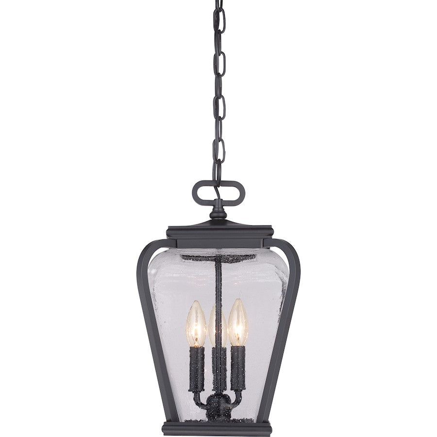 Quoizel Province 3 Light Outdoor Hanging Lantern in Mystic Black