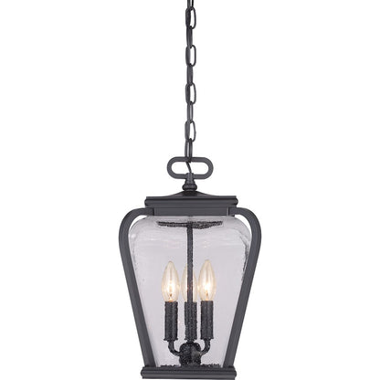 Quoizel Province 3 Light Outdoor Hanging Lantern in Mystic Black