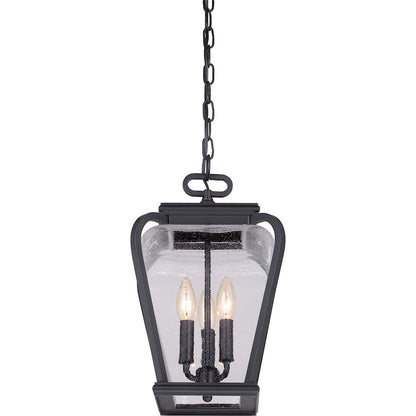 Quoizel Province 3 Light Outdoor Hanging Lantern in Mystic Black