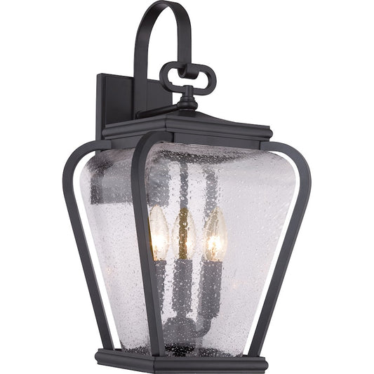 Quoizel Province 3 Light Outdoor Wall Sconce in Mystic Black