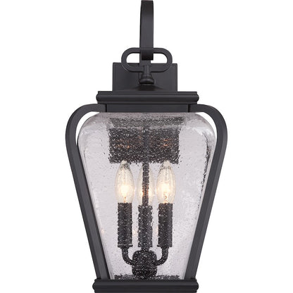 Quoizel Province 3 Light Outdoor Wall Sconce in Mystic Black