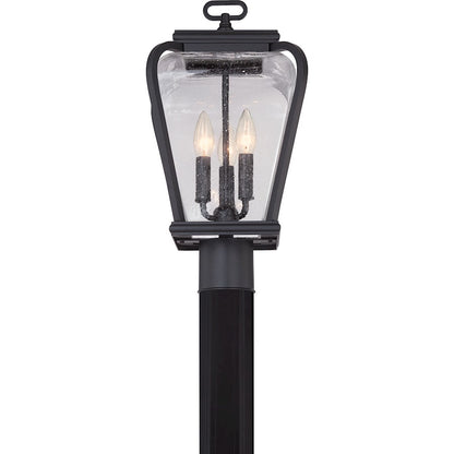 Quoizel Province 3 Light Post Light in Mystic Black