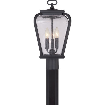 Quoizel Province 3 Light Post Light in Mystic Black