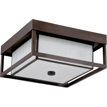 Quoizel 3 Light Powell Outdoor Flush Mount in Western Bronze