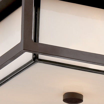 Quoizel 3 Light Powell Outdoor Flush Mount in Western Bronze