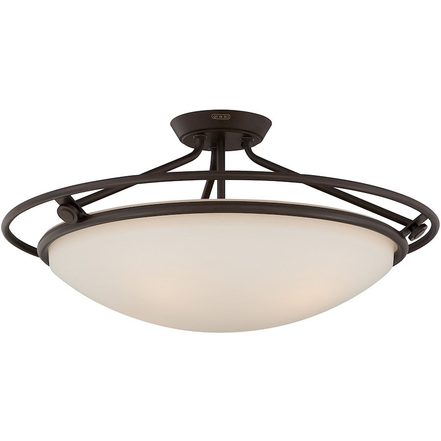 Quoizel 4 Light Quoizel Fixture Semi-Flush Mount in Western Bronze