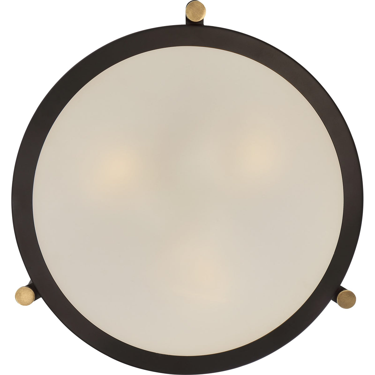 Quoizel Calvary 17.5in 3-Light Semi-Flush Mount | Traditional Western Bronze and Beige Fabric | Bedroom & Hallway | Model QF1715WT