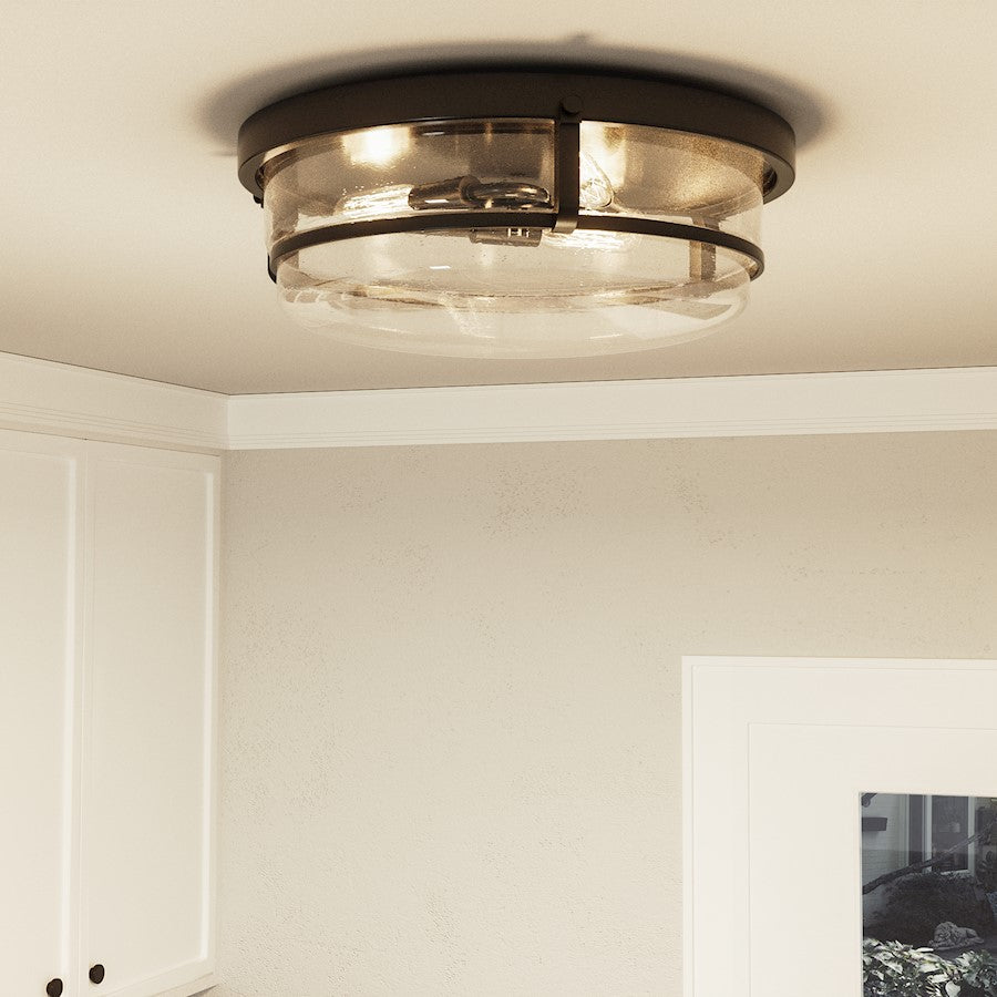 Quoizel 3 Light Palladian bronze Fixture Flush Mount,