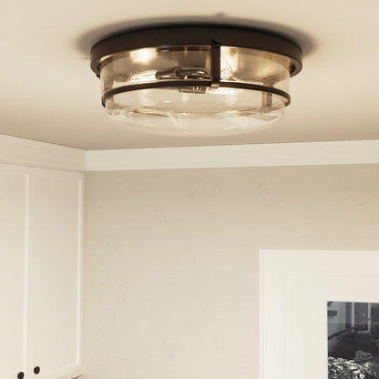Quoizel 3 Light Palladian bronze Fixture Flush Mount,