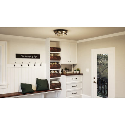 Quoizel 3 Light Palladian bronze Fixture Flush Mount,