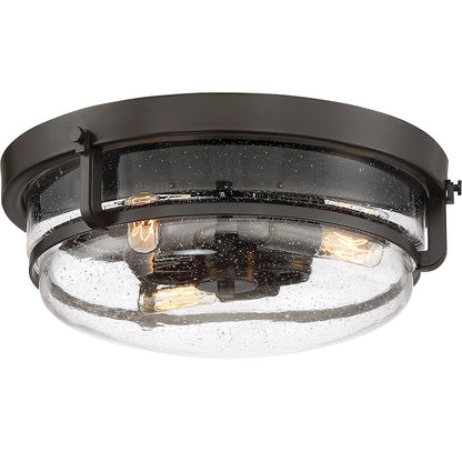 Quoizel 3 Light Palladian bronze Fixture Flush Mount,