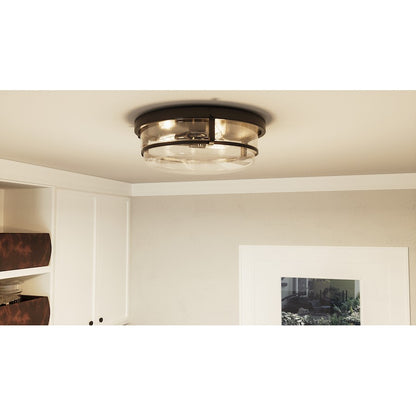 Quoizel 3 Light Palladian bronze Fixture Flush Mount,