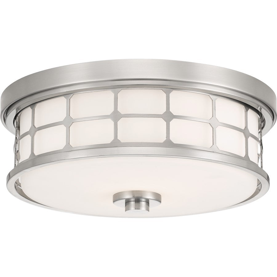 Quoizel 13.5" Fixture Flush Mount, Brushed Nickel