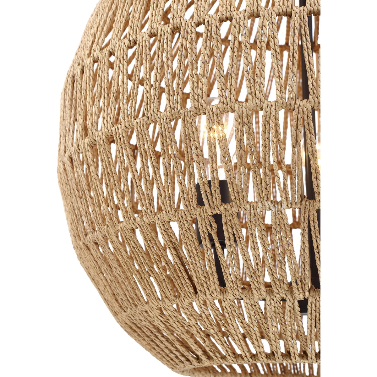 Quoizel Casablanca 18.25in 3-Light Pendant | Coastal Palladian Bronze and Natural Paper Rope | Kitchen Island & Dining Room | Model QF4034PN