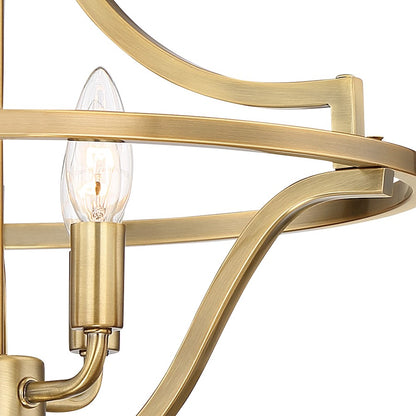 Quoizel Harvel 16in 4-Light Semi-Flush Mount | Weathered Brass Steel | Bedroom & Hallway | 16 x 16 x 15.25 in | Model QF5119WS