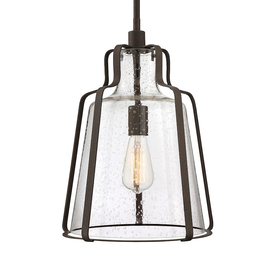 1 Light Pendant, Rustic Black
