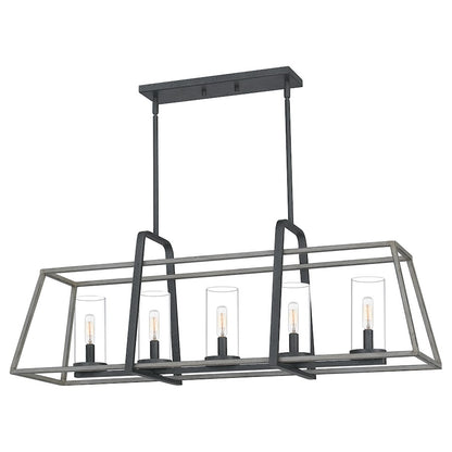Quoizel Lincoln 5 Light Island Chandelier, Distressed Iron