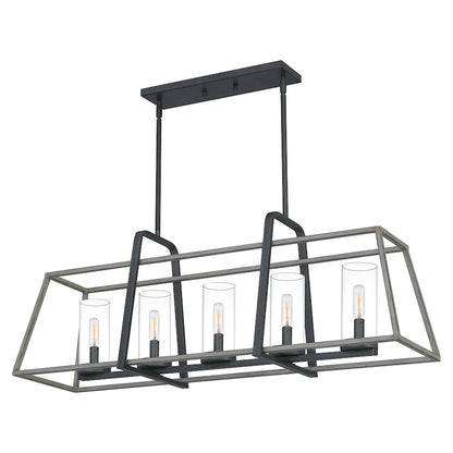 Quoizel Lincoln 5 Light Island Chandelier, Distressed Iron