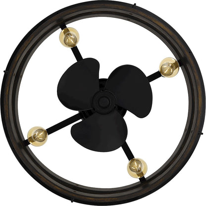 Quoizel Moyer 4 Light Fan Light, Matte Black