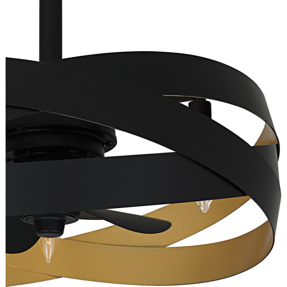 Quoizel Zito 20in 3-Light Ceiling Fan | Modern Matte Black and Gold Metal | Bedroom & Living Room | 20 x 20 x 8.75 in | Model QFA6771MBK