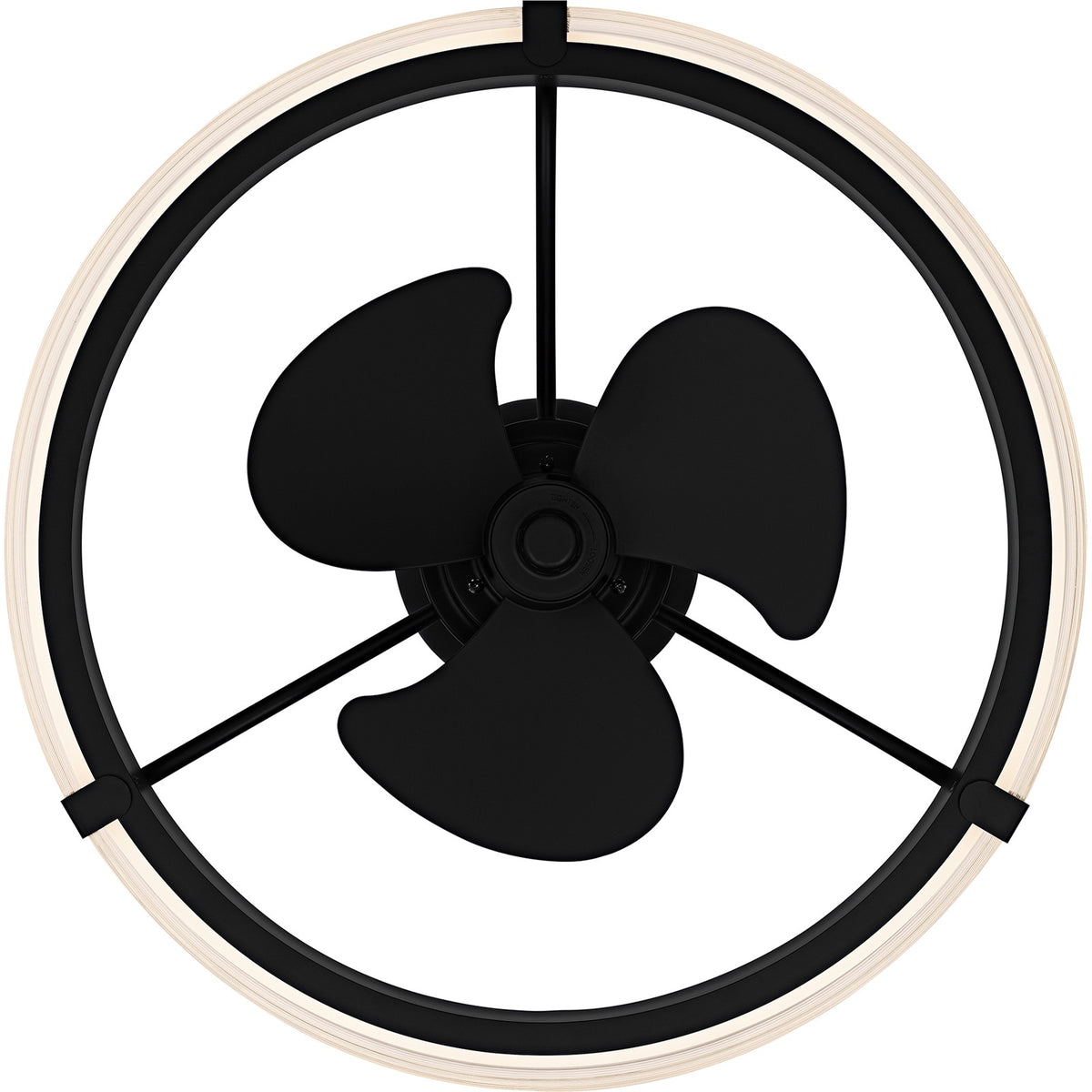 Quoizel Elrod 23.75in LED Ceiling Fan | Contemporary Matte Black and Clear Ribbed Acrylic | Bedroom & Living Room | Model QFA6805MBK