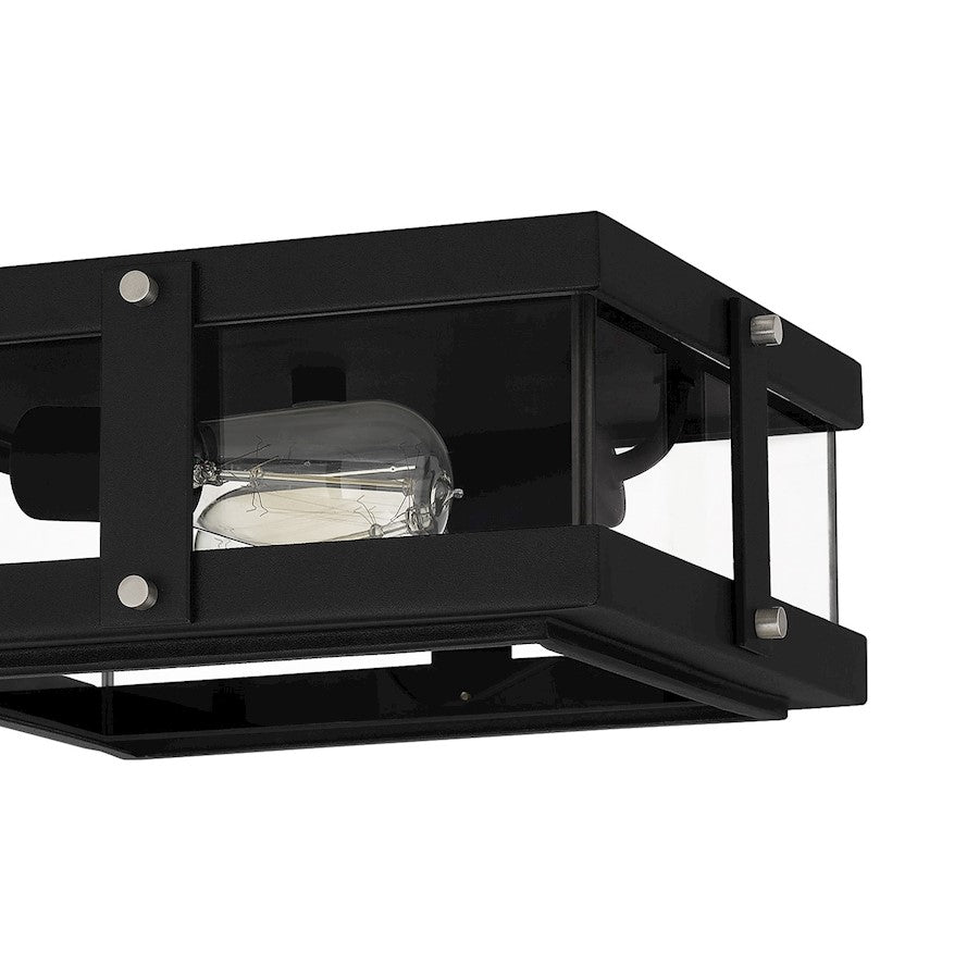 Quoizel Beck 2 Light Flush Mount, Clear