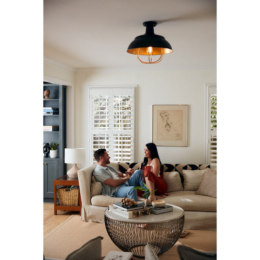 Quoizel Darmody 1 Light Semi-Flush Mount, Metal