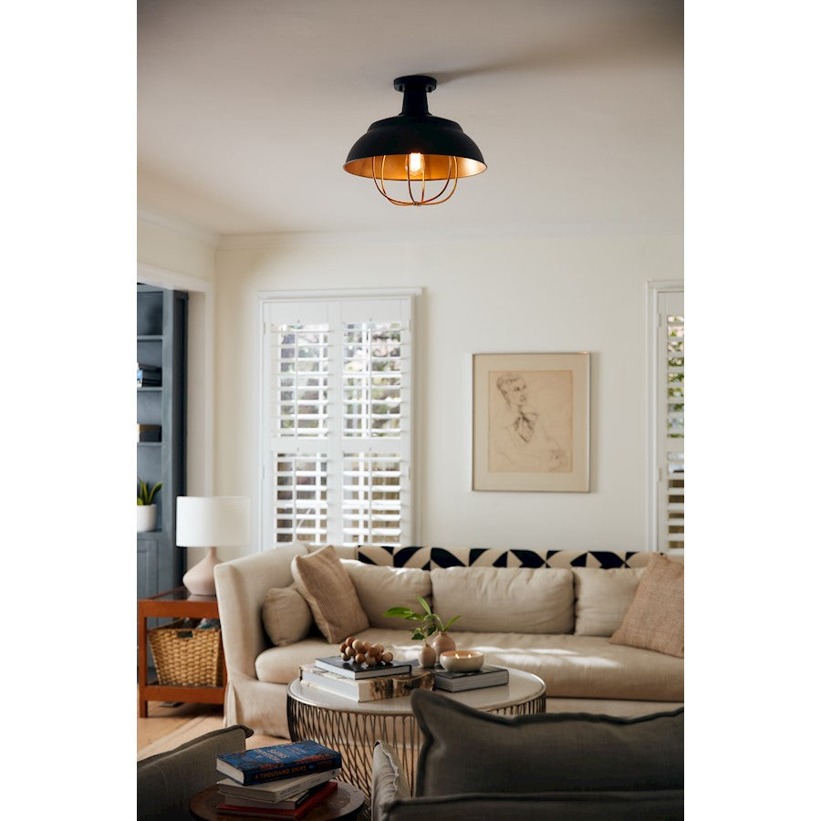 Quoizel Darmody 1 Light Semi-Flush Mount, Metal
