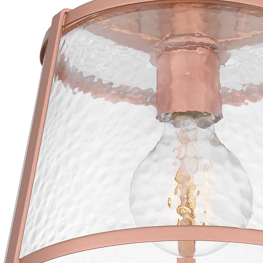 Quoizel Labrant 1 Light Semi-Flush Mount, Matte Rose Gold/Hammered