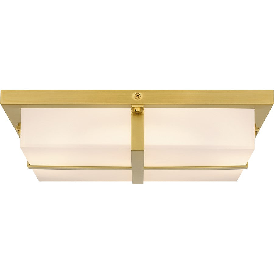 Quoizel Armstrong Integrated LED Flush, Gold/Sandblast Acrylic
