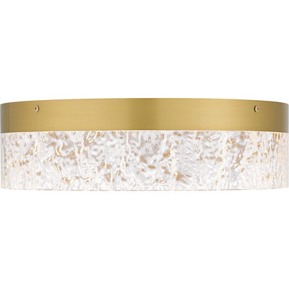 Quoizel Vistaria LED Flush Mount, Gold/Clear Textured Acrylic