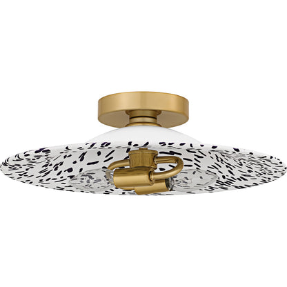 Quoizel Indigo 16in 2-Light Flush Mount | Modern Light Gold and Metal | Bedroom & Hallway | 15.75 x 15.75 x 5.25 in | Model QFL6789LGB