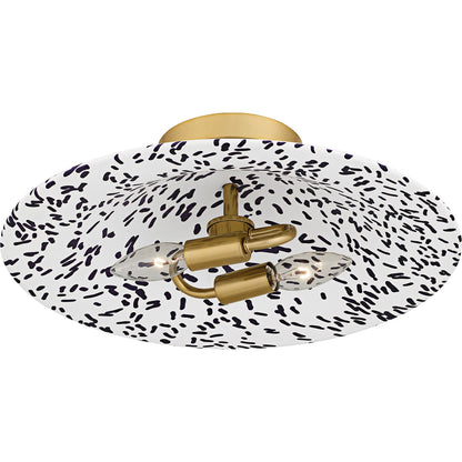 Quoizel Indigo 16in 2-Light Flush Mount | Modern Light Gold and Metal | Bedroom & Hallway | 15.75 x 15.75 x 5.25 in | Model QFL6789LGB
